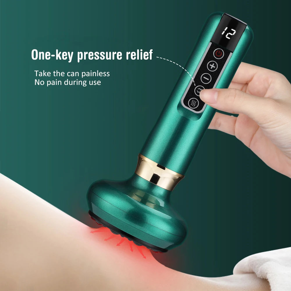 Chinese Electric Massager Guasha anti Cellulite Vacuum Suction Cup Beauty Health Scraping Infrared Heat Slimming Massage Thera