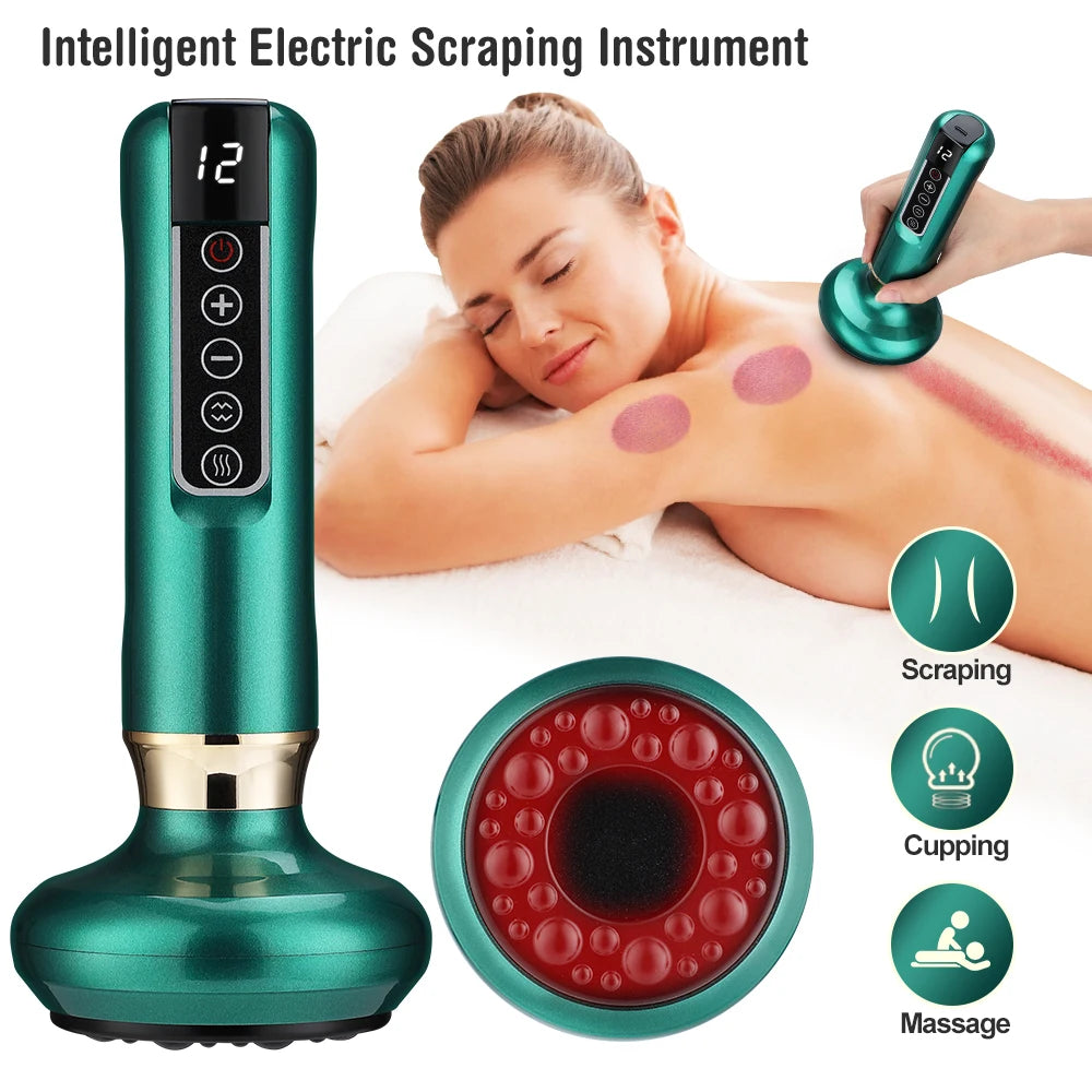 Chinese Electric Massager Guasha anti Cellulite Vacuum Suction Cup Beauty Health Scraping Infrared Heat Slimming Massage Thera