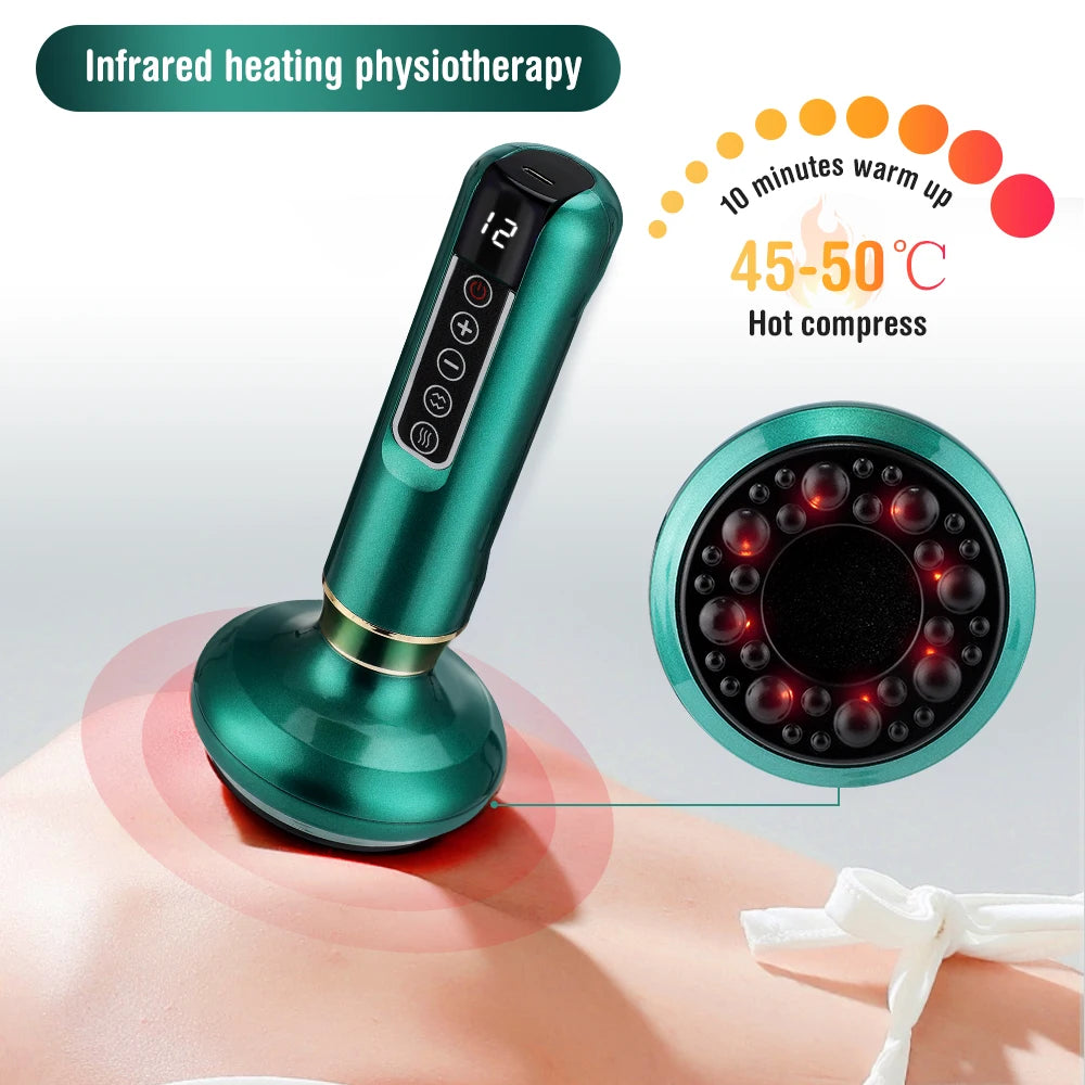 Chinese Electric Massager Guasha anti Cellulite Vacuum Suction Cup Beauty Health Scraping Infrared Heat Slimming Massage Thera