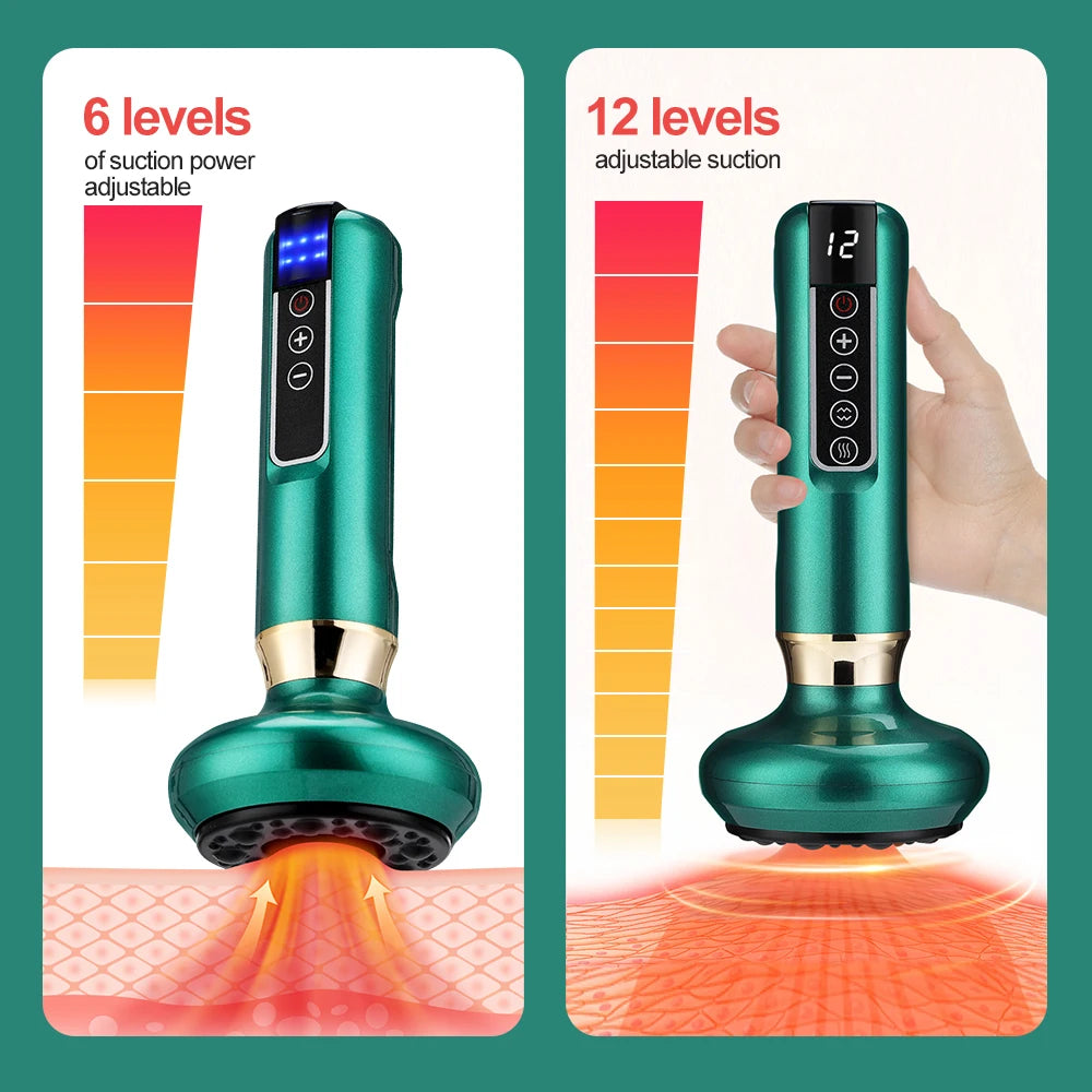 Chinese Electric Massager Guasha anti Cellulite Vacuum Suction Cup Beauty Health Scraping Infrared Heat Slimming Massage Thera